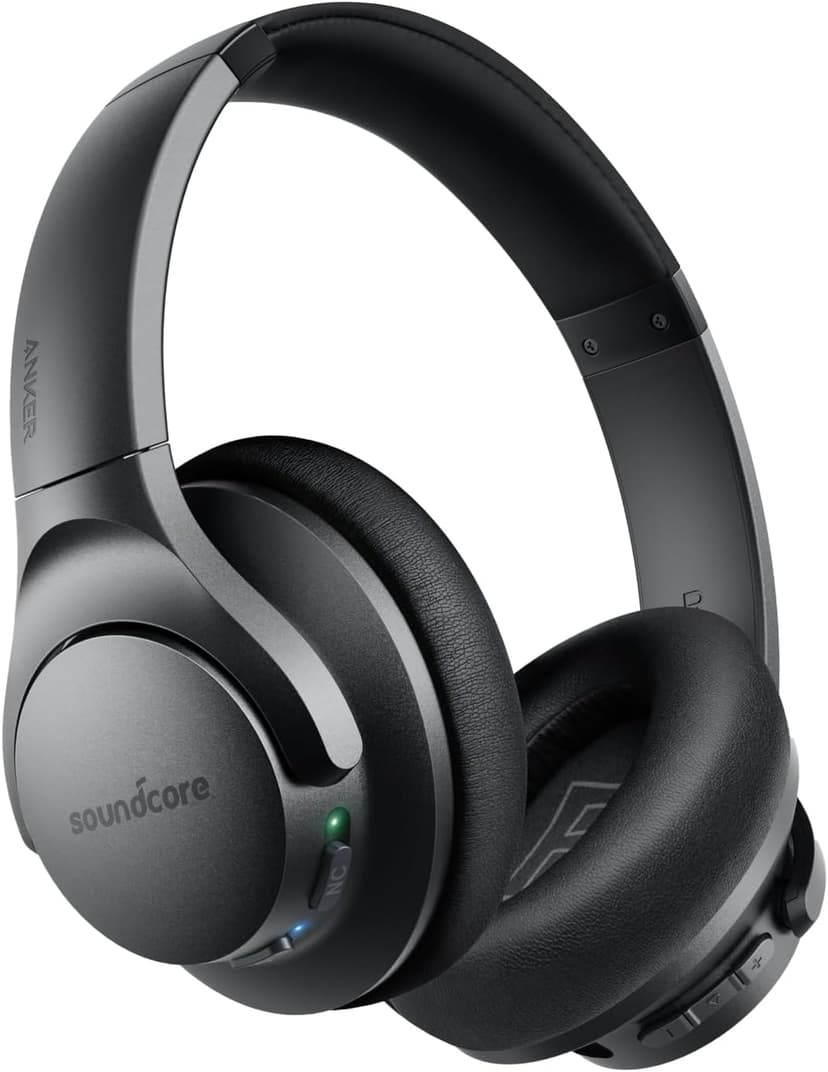 Soundcore Anker Life Q20 Hybrid Active Noise Cancelling Headphones, Wireless Over Ear Bluetooth Headphones, 70H Playtime, Hi-Res Audio, Deep Bass, Memory Foam Ear Cups, Travel, Office, USB-C Charging