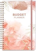 Budget Planner - Monthly Finance Organizer with Expense Tracker Notebook to Manage Your Money Effectively, Undated Finance Planner/Account Book, Start Anytime, 1 Year Use, A5, Rose Watercolor