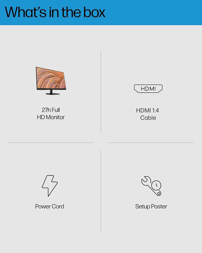 HP 27h Full HD Monitor - Diagonal - IPS Panel & 75Hz Refresh Rate - Smooth Screen - 3-Sided Micro-Edge Bezel - 100mm Height/Tilt Adjust - Built-in Dual Speakers - for Hybrid Workers,Black
