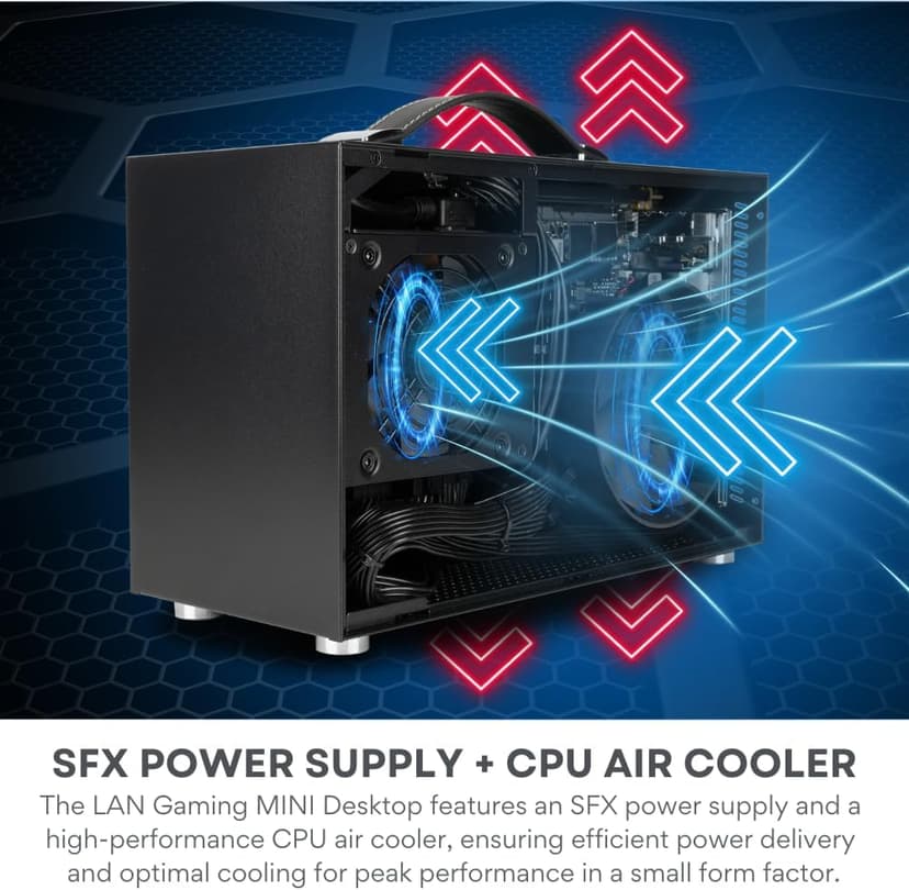 LAN Gaming Desktop (8.1L Small & Light, RTX 5070 12GB, AMD Ryzen 7 8700F, 32GB DDR5 RAM, 2TB NVMe SSD, Internal WiFi + Bluetooth, Windows 11 Pro) Best Mini ITX SFF Computer (Black)