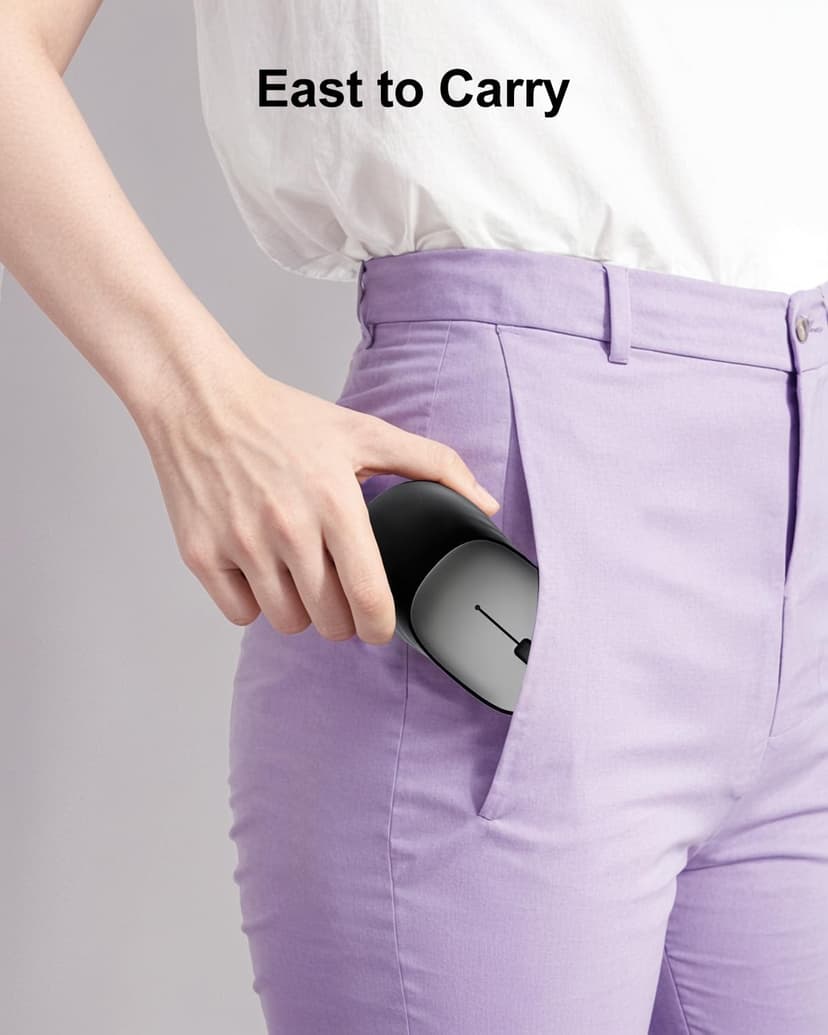 Wireless Mouse Bluetooth Mouse, 1600 DPI Optical Tracking, 3 Adjustable DPI, Compact and Portable Design for Small Hands PC, Mac, 12-Month Battery Life for Work or Travel