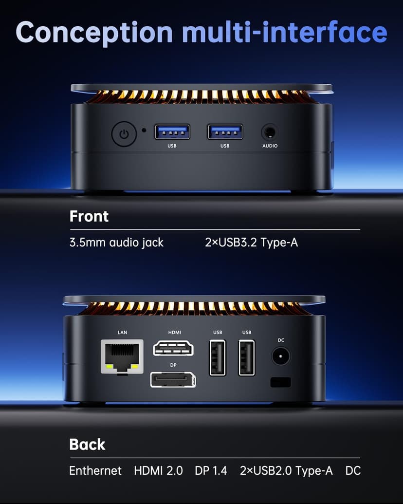 KAMRUI Essenx E1 Mini PC, N150 Processor (Up to 3.6GHz), Mini Desktop Computers 16GB DDR4 1TB SSD Support 4K UHD, LAN, WiFi/BT 4.2, Micro Tower for Business, Office, Home Server