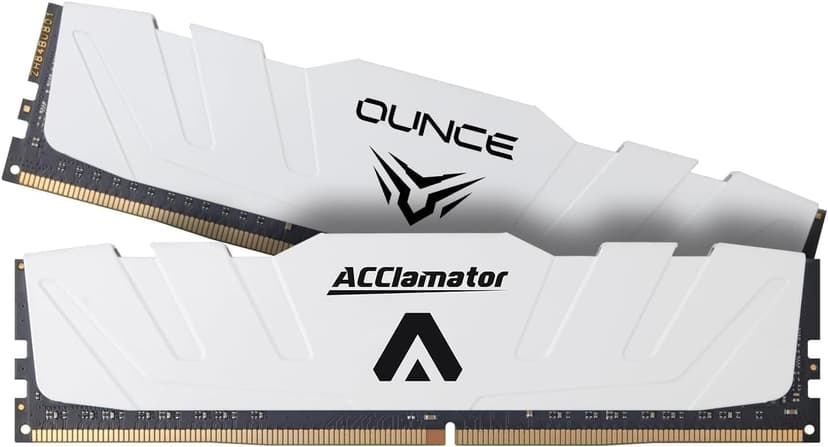 DDR4 RAM 32GB (2x16GB) 3200MHz PC4-25600 XMP CL18 1.35V 288-pin Desktop PC Memory Module with Heatsink White Acclamator Ounce Series