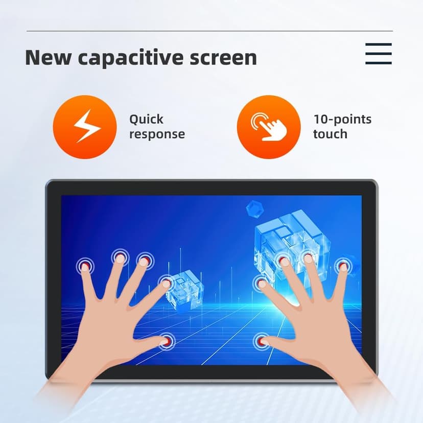 YanKe 19.0" Industrial Computer Touch Screen 10 Point Touch Industrial Computer, Resolution 1024 * 768 250nit, RJ45*2 USB*4 com*2 HD*1 WiFi+BT(J6412/8+256)