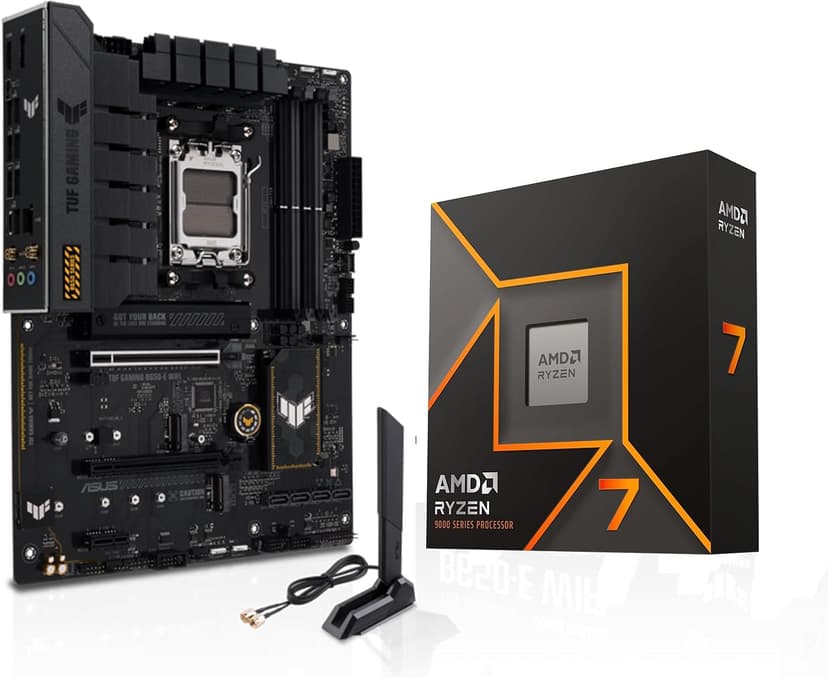 Micro Center AMD Ryzen 7 9700X CPU Processor with ASUS TUF Gaming B650-E WiFi AMD B650 AM5 ATX Motherboard