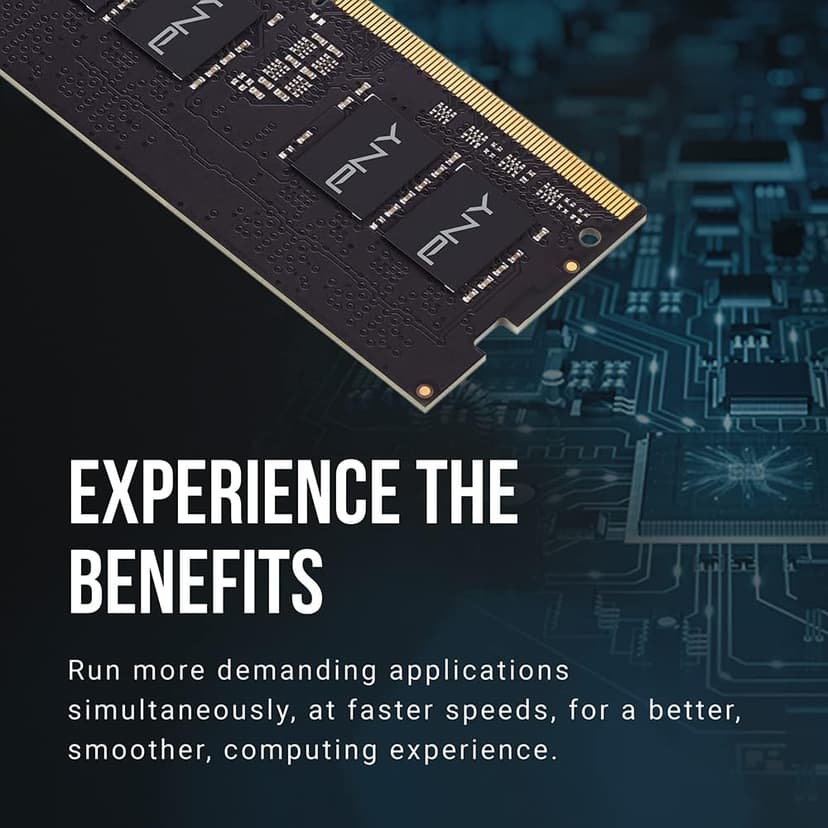 PNY Performance 16GB (2x8GB) DDR4 DRAM 3200MHz (PC4-25600) CL22 (Compatible with 2933MHz, 2666MHz, 2400MHz or 2133MHz) 1.2V Notebook/Laptop (SODIMM) Computer Memory Kit – MN16GK2D43200-TB