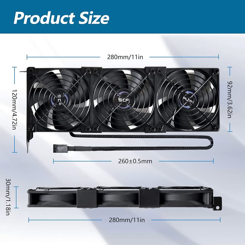 3x90mm 92mm Graphic Card Fans, Graphics Card Cooler, Video Card VGA Cooler, PCI Slot Fan GPU Cooler