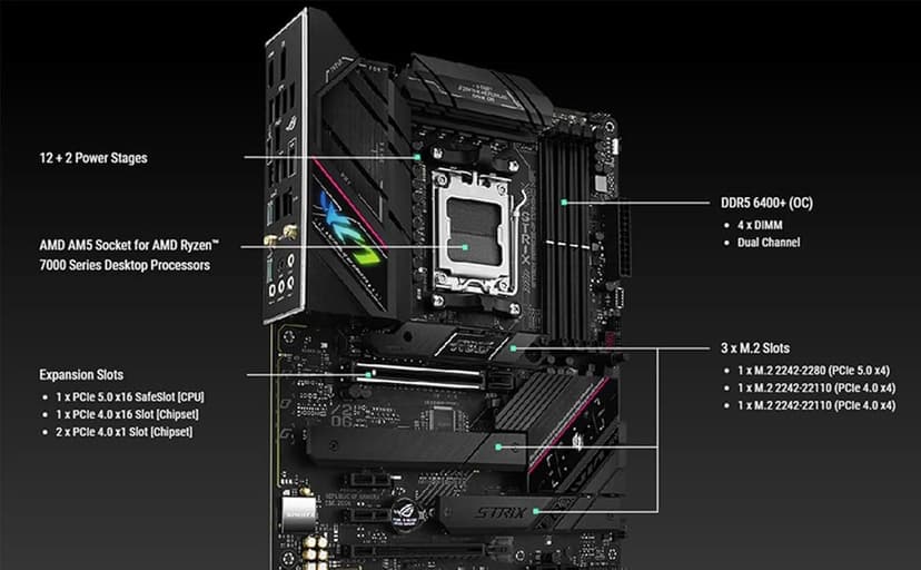 MICRO CENTER AMD Ryzen 7 7800X3D 8-Core16-Thread Desktop Processor with ASUS ROG Strix B650E-F Gaming WiFi AM5 Gaming Motherboard