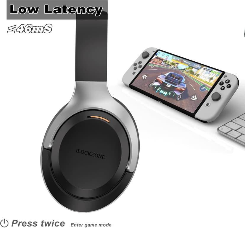 LC30Pro Hybrid Active Noise Cancelling Headphones, 100H Playtime Bluetooth Headphones, HiFi Audio Wireless Headphone with 3 EQ Modes, Low Latency & Foldable Design for Work/Travel/TV