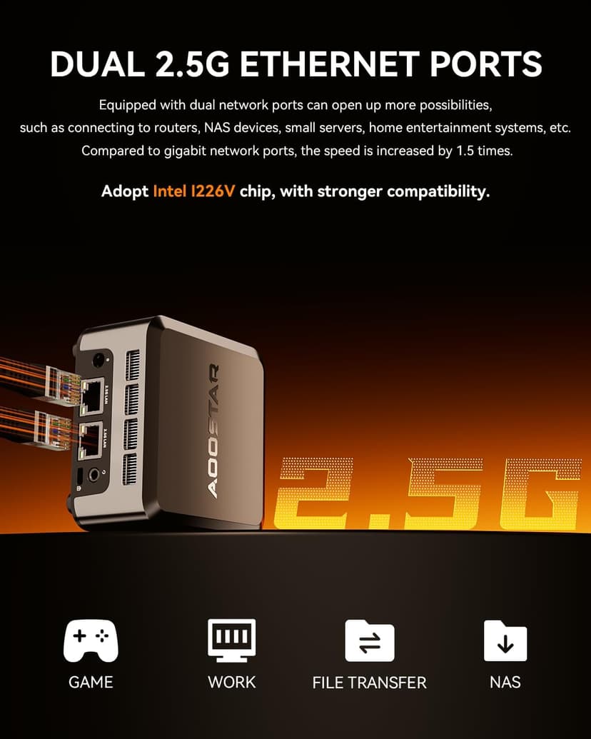 Intel Twin Lake N150(Upgraded N100) Mini PC, Mini Desktop PC with LPDDR5 12GB RAM 512GB M.2 2242 SSD, Mini Computers 4K Triple Display/Dual 2.5G LAN/WiFi5/BT5 for Office/Business