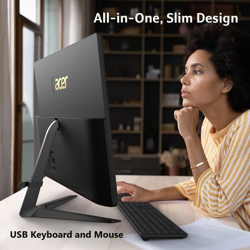 Acer Aspire C24-1700-UR11 AIO Desktop | 23.8" Full HD IPS Display | 12th Gen Intel Core i3-1215U | Intel UHD Graphics | 8GB DDR4 | 256GB NVMe M.2 SSD | Intel Wireless Wi-Fi 6 | Windows 11 Home