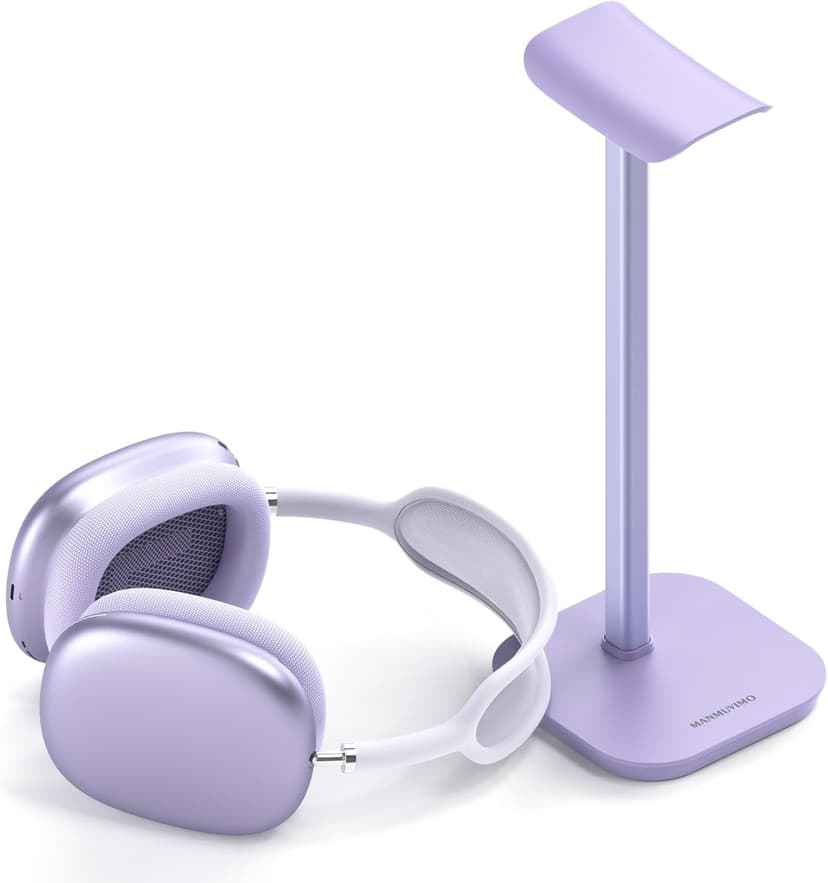 Headphone Stand, Desktop Headset Holder (Purple) Heavy Base Desk Earphone Stand Aluminum Gaming Headset Hanger Rack for AirPods Max, AirPods, AirPods Pro, Beats, Bose