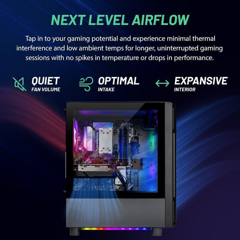 Skytech Gaming Shadow Desktop PC, Intel i5 13400F 2.5 GHz (4.6GHz), NVIDIA RTX 4060 8GB, 2TB NVMe SSD, 32GB DDR5 RAM 5200 RGB, 650W Gold PSU, Wi-Fi, Win 11