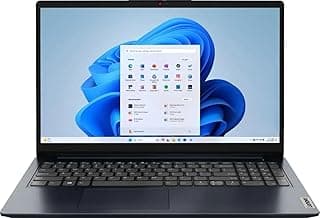 Lenovo Ideapad 1 15.6" HD Laptop, Intel Celeron N4500, 4GB DDR4, 128GB eMMC, W11HS, One-Year Microsoft Office 365, Abyss Blue, 82LX00D3US