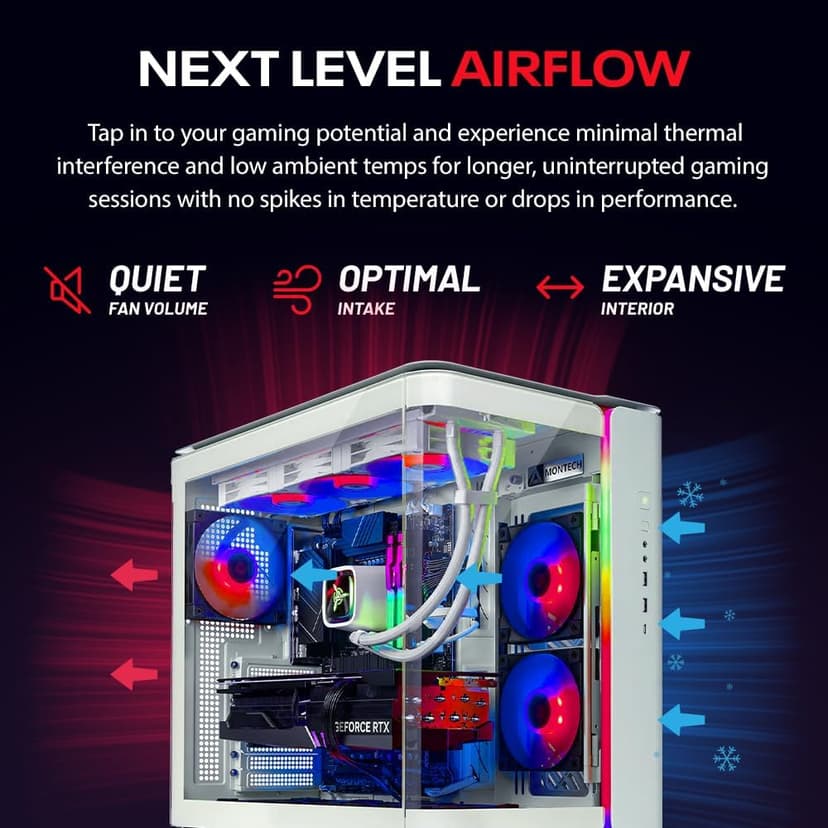 Skytech King 95 Gaming PC Desktop, Ryzen 7 9800X3D 4.7 GHz (5.2 GHz Turbo Boost), NVIDIA RTX 5070 Ti 16GB GDDR7, 1TB Gen4 SSD, 32GB DDR5 RAM 5600 RGB, 850W Gold PSU, 360mm ARGB AIO, Wi-Fi, Win 11