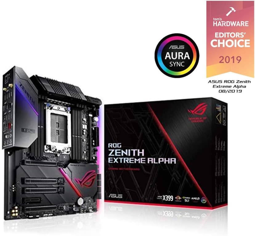 Asus Rog Zenith Extreme Alpha X399 HEDT Gaming Motherboard AMD Threadripper 2 (TR4) EATX DDR4 M.2 10G LAN USB 3.1 Gen2