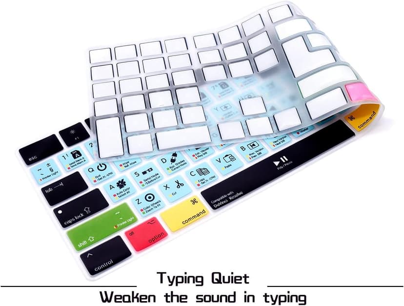 HRH Davinci Resolve Shortcut Hotkey Silicone Keyboard Cover Keypad Skin for Magic Keyboard with Numeric Keypad A1843 MQ052LL/A Released in 2017/2018(US/EU Layout)