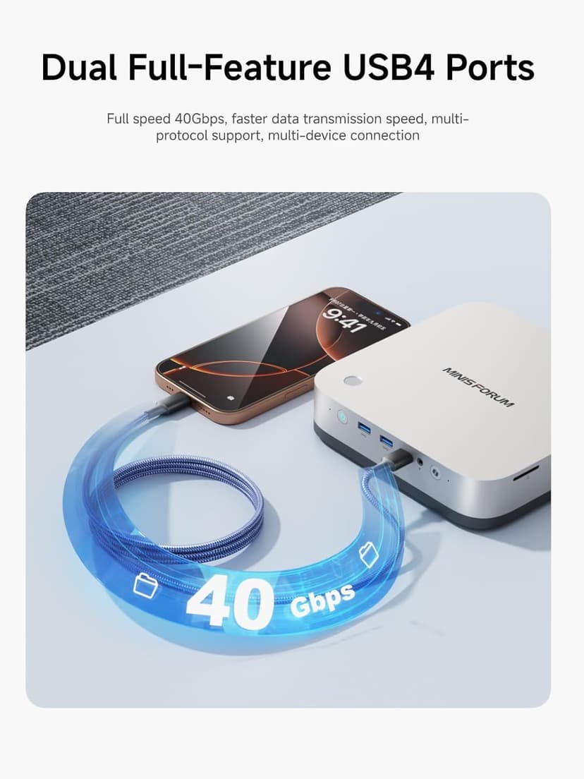 MINISFORUM Mini PC AI X1 Pro AMD Ryzen AI 9 HX370(12 Cores/24 Threads, up to 5.1GHz)&AMD Radeon 890M Mini Gaming Computer,32GB DDR5 1TB PCIe 4.0 SSD, 8K Quad Display,Dual 2.5 LAN/WiFi 7/BT5.4/Oculink