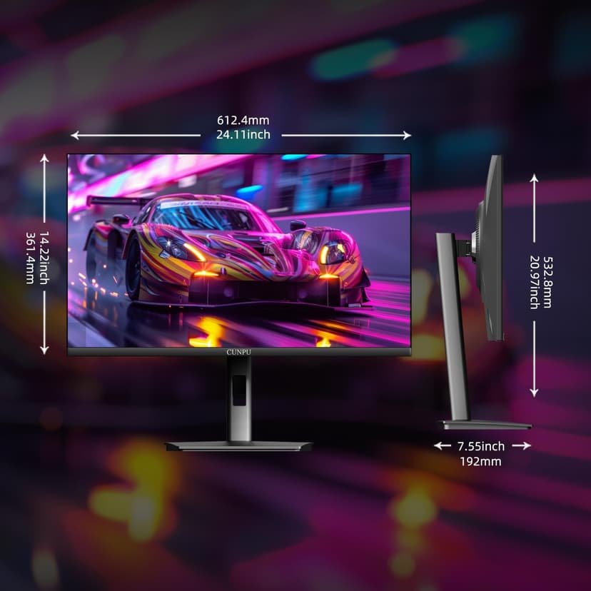 27 Inch QHD 2560 x 1440 Gaming Monitor, 180Hz (Up to 200Hz),1ms GTG, Fast IPS, DCI-P3 93%, High Brightness 450cd/㎡, G-Sync, Height Adjustable Vertical Stand, Speakers, DP/HDMI, 144Hz 2K Monitor
