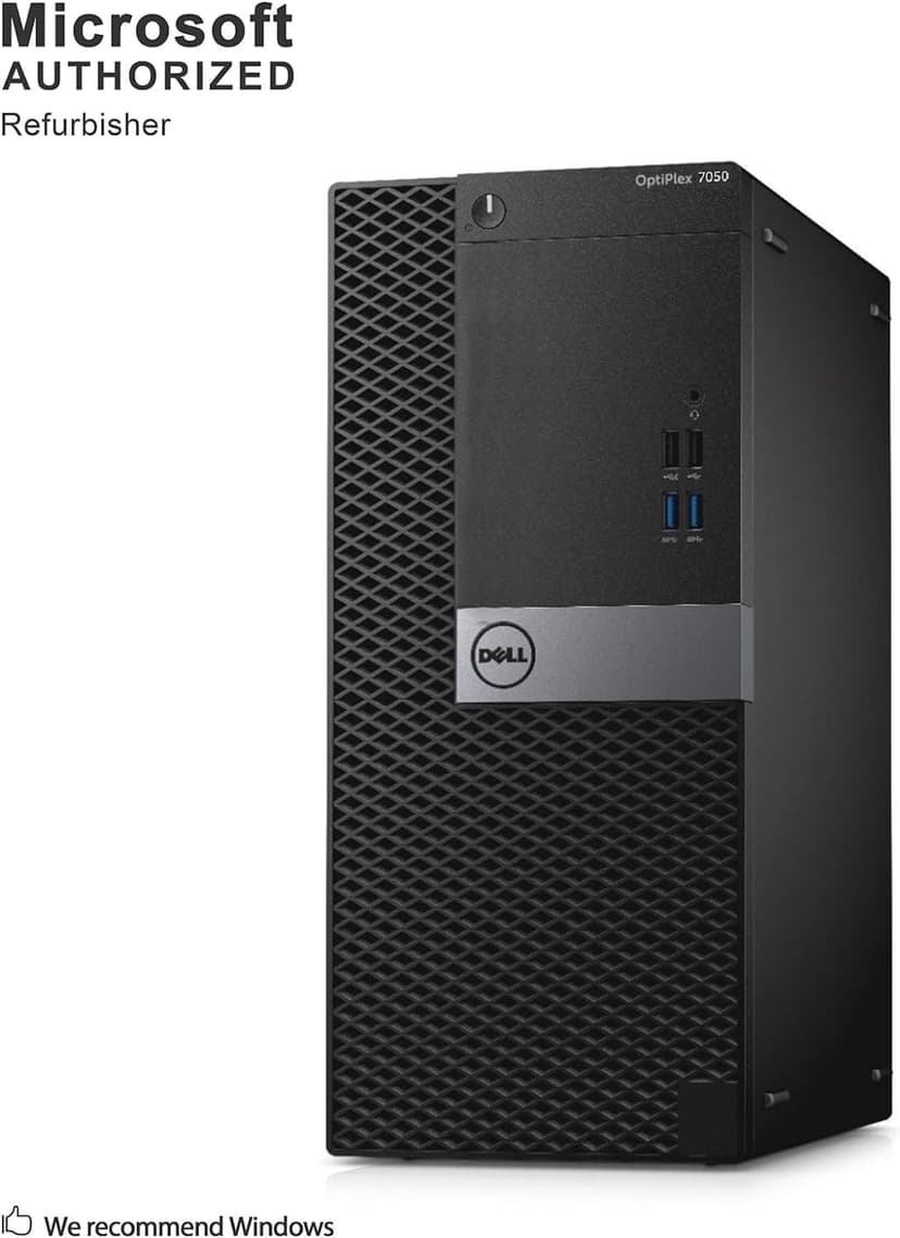 Dell Optiplex 7050 MT Tower Desktop Computer PC i7 w/ RX550 Graphics Card for Gaming and Business, 7050 Tower Computer Core i7-6700, 32GB RAM, 512GB SSD, RGB Keyboard, 4K Support, Win10 pro(Renewed)