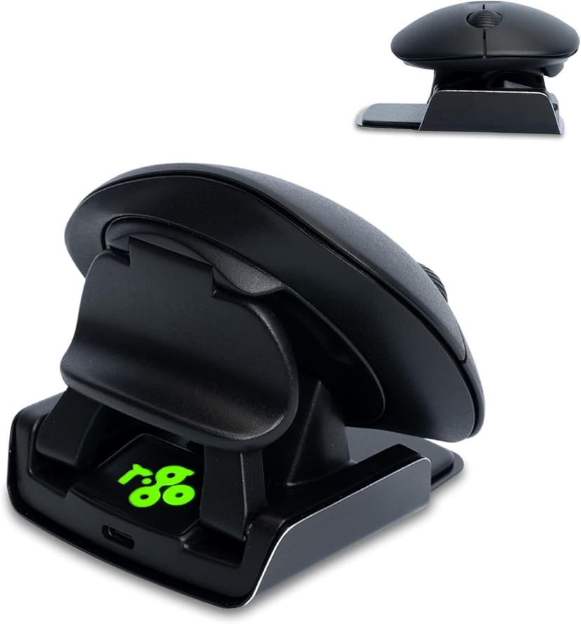 R-Go Twister Ambidextrous Mouse, Foldable design, Ergonomic vertical, With Break Software, Duo connection(Bluetooth&usb C), Silent Click, Prevents Tennis Elbow/RSI, For Windows/Mac, Black