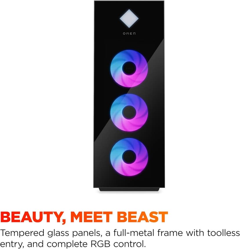 HP OMEN 45L Gaming Desktop, Intel Core Ultra 9 285K, 64 GB RAM, 2 TB SSD, NVIDIA GeForce RTX 5090, Windows 11 Pro, Microsoft Copilot, Tempered Glass, GT22-3090 (2025)