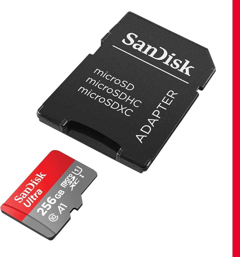 SanDisk 256GB Ultra microSDXC UHS-I Memory Card with Adapter - Up to 150MB/s, C10, U1, Full HD, A1, MicroSD Card - SDSQUAC-256G-GN6MA [New Version]