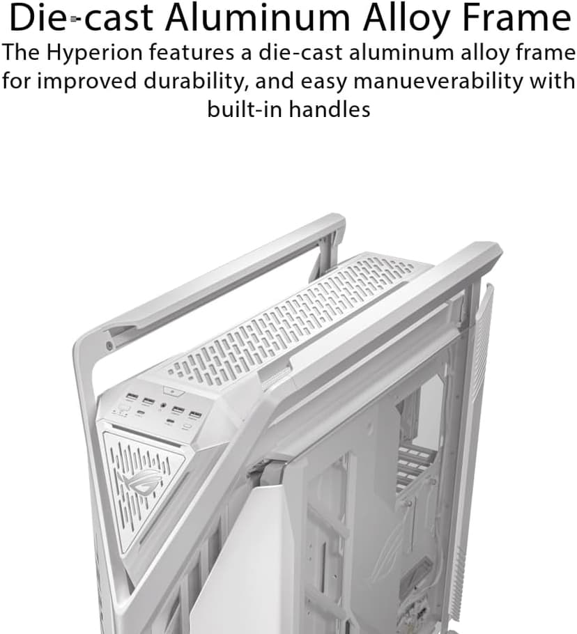 ASUS ROG Hyperion GR701 EATX Full-Tower Computer case with Semi-Open Structure, Tool-Free Side Panels, Supports up to 2 x 420mm radiators, Built-in Graphics Card Holder, 2X Front Panel Type-C