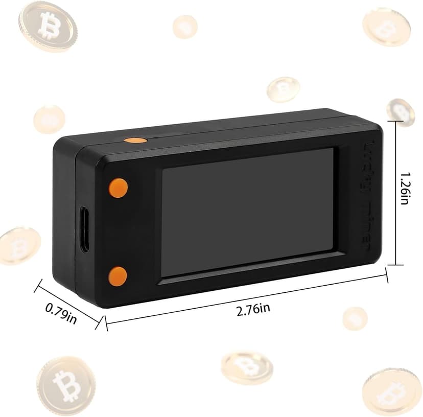 Bitcoins Miner Lotto Mining Device 78K/S 2.4G WiFi/Hotspot SHA-256 Asic Chip BM1366 Portable LV02 Micro Silent Cryptocurrency Home Use BTC Miner Machine Solo Miner