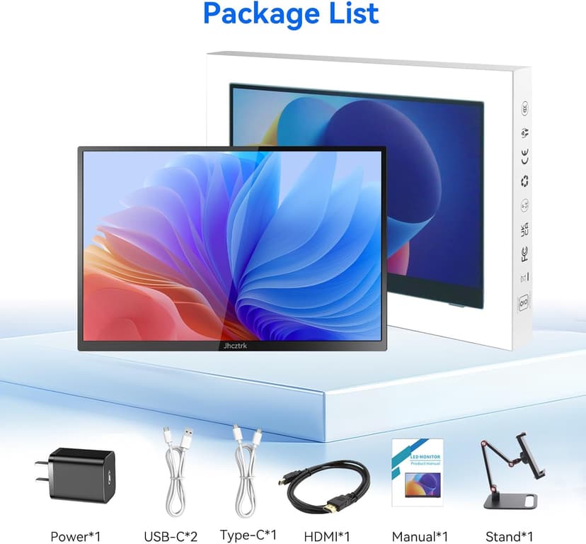 14 Inch Touchscreen Portable Monitor 1200P Slim and Lightweight Bezel less FHD IPS HDR Gaming Monitor, Laptop Travel Sub-Monitor with Built-in Speakers and VESA for Laptop Mac PC Xbox PS4/5 Switch