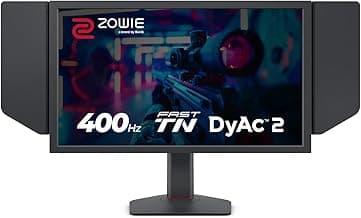 BenQ Zowie XL2566X+ | 24.1 | Fast TN 400Hz Gaming Monitor for Esports | Motion Clarity DyAc2 | 1080p | XL Setting to Share | Shielding Hood | New Industrial Grade Ball Bearing Height Adjustment