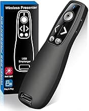 Presentation Clicker Wireless Presenter Remote for PowerPoint, Powerpoint Clicker with Volume Control PowerPoint Slide Advancer for Mac, Computer, Laptop-E600