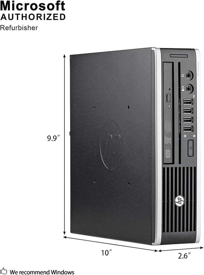 HP Elite 8300 Ultra Slim Desktop Computer, Intel Quad Core i5-3470S CPU, 8GB DDR3, 500GB HDD, USB 3.0, Windows 10 Pro (Renewed)