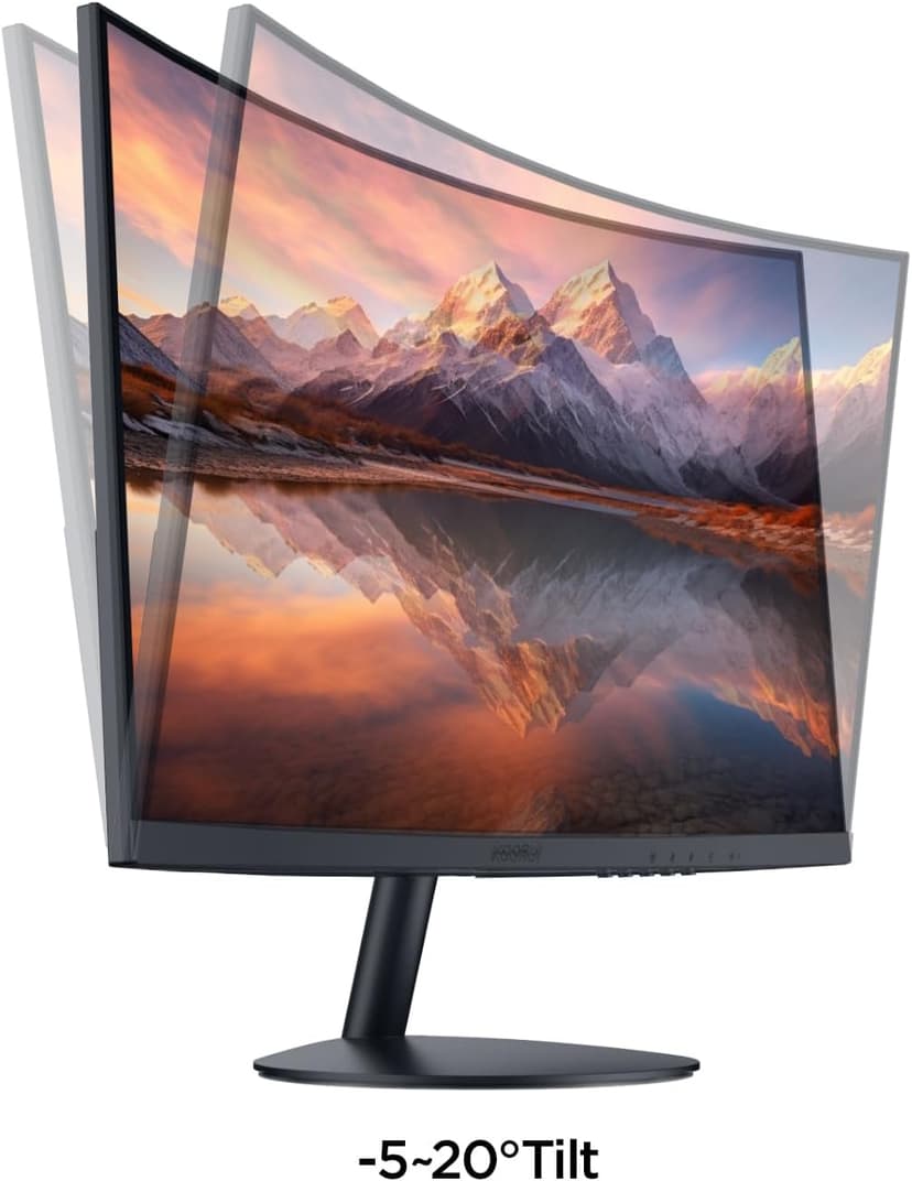 KOORUI 24 inch Curved Monitor, Full HD 1080P Curved Computer Monitor, 1500R Screen, HDMI VGA, Tilt Adjustment, LCD Display, Eye Care, Black 24N5CA