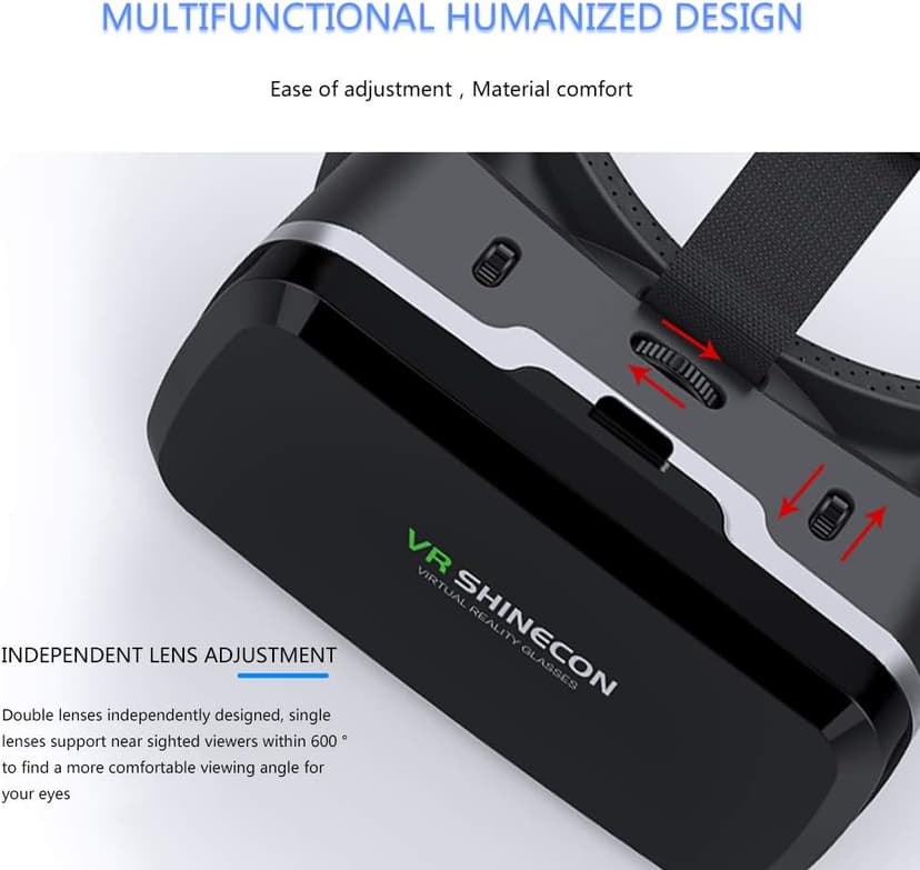 VR Headset with Remote Controller,3D Glasses Virtual Reality Headset for VR Games & 3D Movies, VR Headset for iPhone & Android Phone,VR Glasses Suitable for Kids and Adults