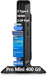 HP Pro Mini 400 G9 Mini PC Business Desktop Computer, 32GB DDR4 RAM, 1TB PCIe SSD, Intel 6-Core i5-12500T (Beat i7-11700T), WiFi 6, Bluetooth, 2 Type-C + 2 DisplayPort + HDMI, Windows 11 Pro, Wendbo