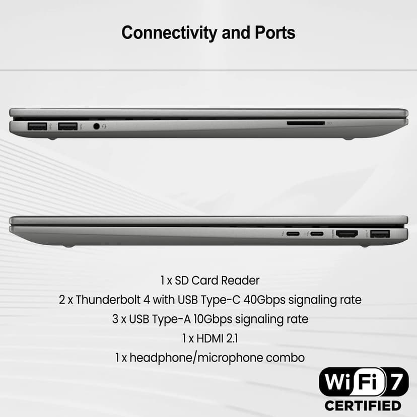 HP Envy 17.3" 4K Ultra 7 Business Laptop, 17.3" 4K UHD 3840 * 2160 Display, Intel Core Ultra 7 155H, 64GB DDR5 RAM, 2TB SSD, HDMI, Webcam, Backlit KB, Wi-Fi 7, W11P, Adata 512 External SSD Bundle