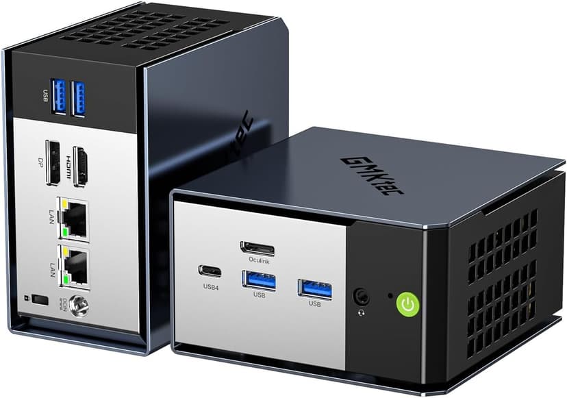 GMKtec EVO-X1 AI Mini PC AMD Ryzen AI 9 HX-370 Series (Up to 5.1GHz) Gaming Computers, 64GB DDR5 1TB PCIe 4.0 SSD, Triple Screen 8K Display, WiFi 6 & USB4/Oculink Interface