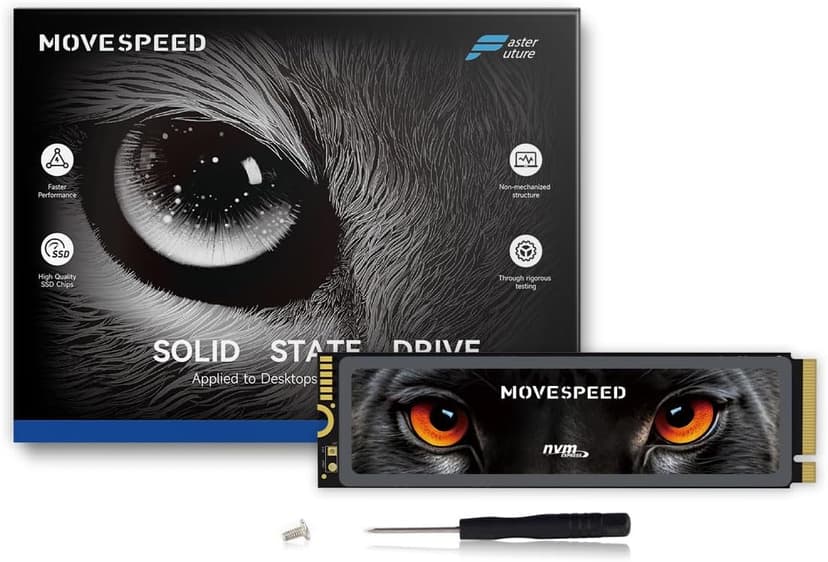 MOVE SPEED HB7450 2TB SSD for PS5 with Heatsink TLC NAND, PCIe 4.0 NVMe M.2 Internal Solid State Drive - Up to 7450MB/s, 3D Storage Expansion Compatible with PS5, Desktops and Laptops