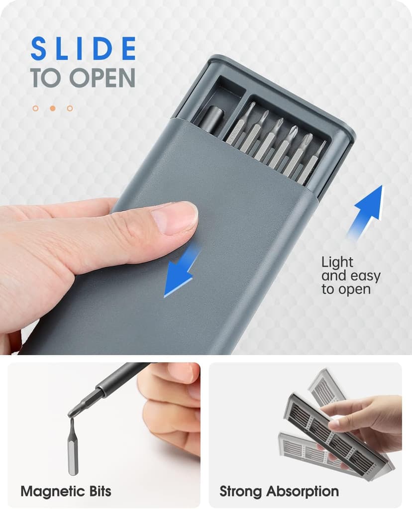 Precision Screwdriver Set, Small Screwdriver with Torx Phillips Head & Flathead, Repair Tool Kit with Magnetic Bits for Electronics, PC, Watch, Jewelry, DIY Projects and Home Repairing