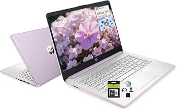HP 14" Student-Laptop office365 Copilot AI, 4-Cores Intel N150(Up to 3.6GHz) 16GB RAM 256GB Storage(128GB UFS + 128GB Ghost Manta SD Card) Computer-Laptop with Wi-Fi 6 Win11 Honey Lavender