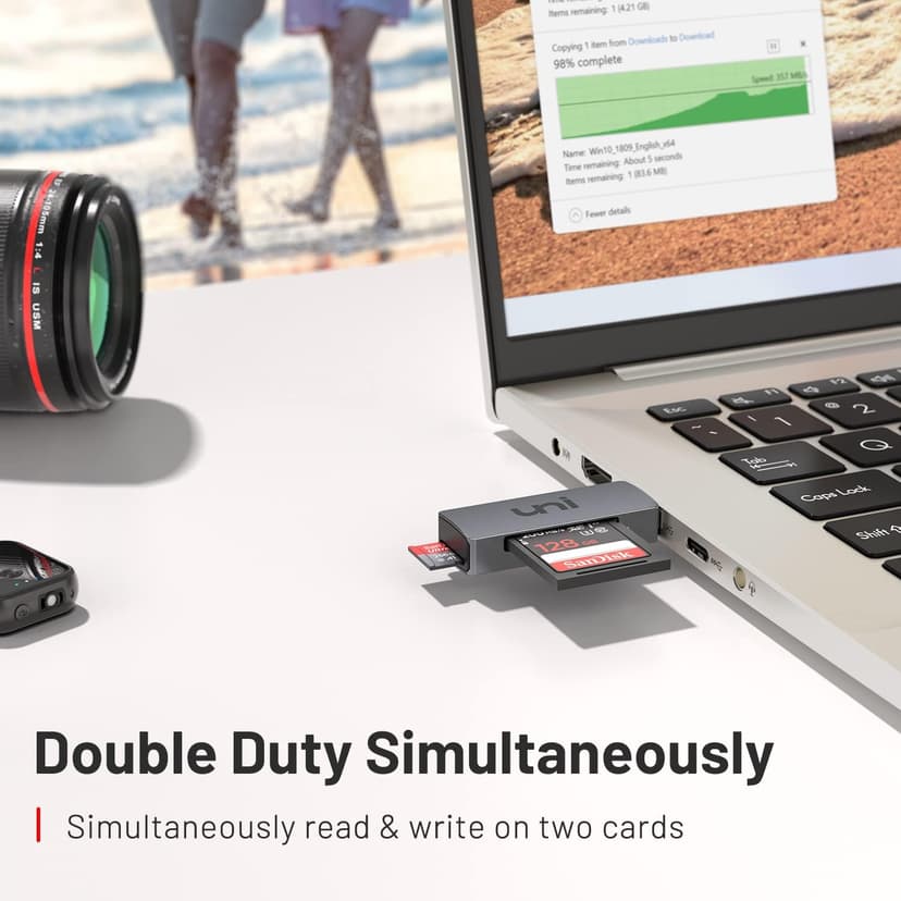 uni SD Card Reader, USB 3.0 SD Card Adapter High-Speed Micro SD Memory Card Reader Support SD/Micro SD/TF/SDHC/SDXC/MMC/UHS-I Card Compatible with Mac, Win, Linux, PC, Laptop, Chromebook, Camera