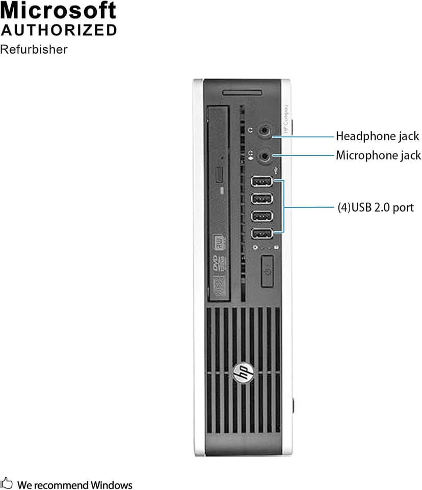 HP Elite 8300 Ultra Slim Desktop Computer, Intel Quad Core i5-3470S CPU, 8GB DDR3, 500GB HDD, USB 3.0, Windows 10 Pro (Renewed)