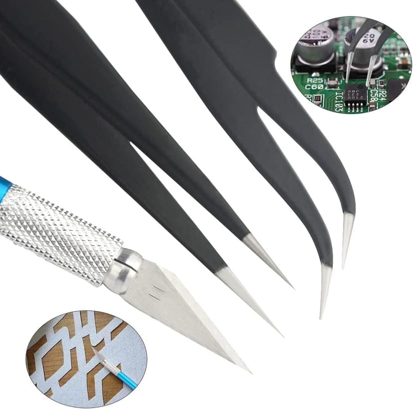 Professional 8 PCS Model Tools Kit Modeler Basic Tools Craft Set Hobby Building Tools Kit for Gundam Car Model Building Repairing and Fixing(A)