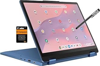 Lenovo Flex 3 3i 2-in-1 Chromebook (12.2" FHD+ Touchscreen, Intel N100, 4GB DDR5 RAM, 128GB (64GB eMMC + 64GB SD Card)) Student & Education Laptop, Webcam, NFC, HDMI, USB-C, IST Pen, Chrome OS, Blue