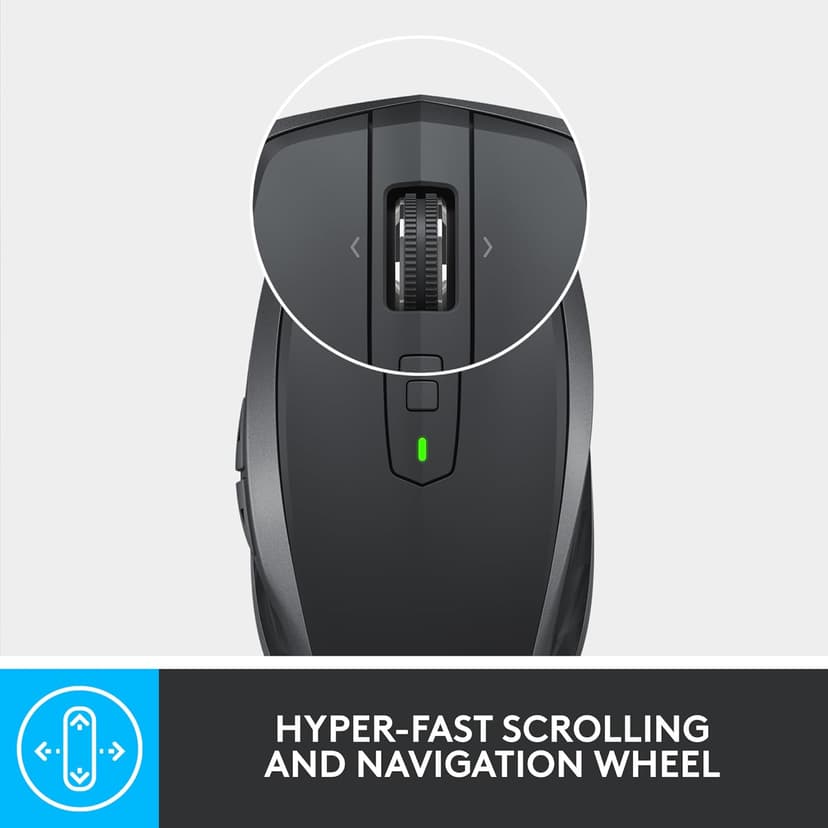 Logitech MX Anywhere 2S Bluetooth Edition Wireless Mouse - Use On Any Surface, Hyper-Fast Scrolling, Rechargeable, Control Up to 3 Apple Mac and Windows Computers and Laptops
