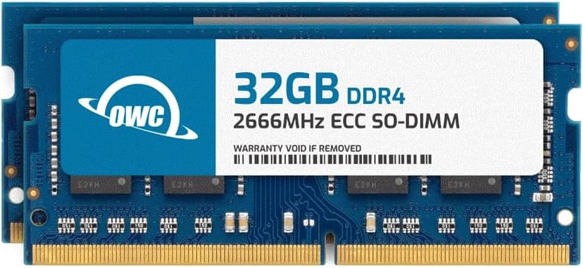 OWC 64GB (2x32GB) DDR4 2666MHz PC4-21300 CL19 2RX8 ECC Unbuffered SODIMM 1.2V 260-pin Memory RAM