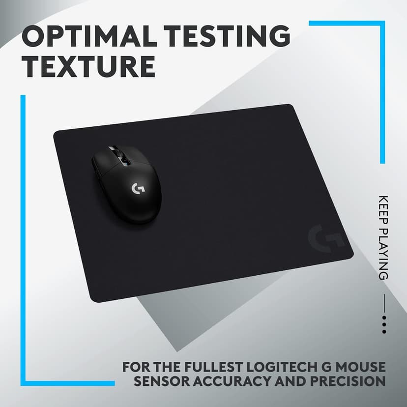 Logitech G440 Hard Gaming Mouse Pad, Optimized for Gaming Sensors, Moderate Surface Friction, Non-Slip Mouse Mat - Black