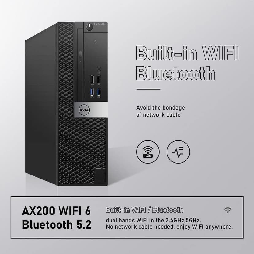 Dell OptiPlex 7040 SFF Desktop Computer PC Intel Quad Core i7-6700 3.20GHz AX200 Built-in WiFi 6 Bluetooth 32GB DDR4 512GB NVMe M.2 SSD 2TB HDD HDMI Wireless Keyboard & Mouse Windows10 Pro (Renewed)