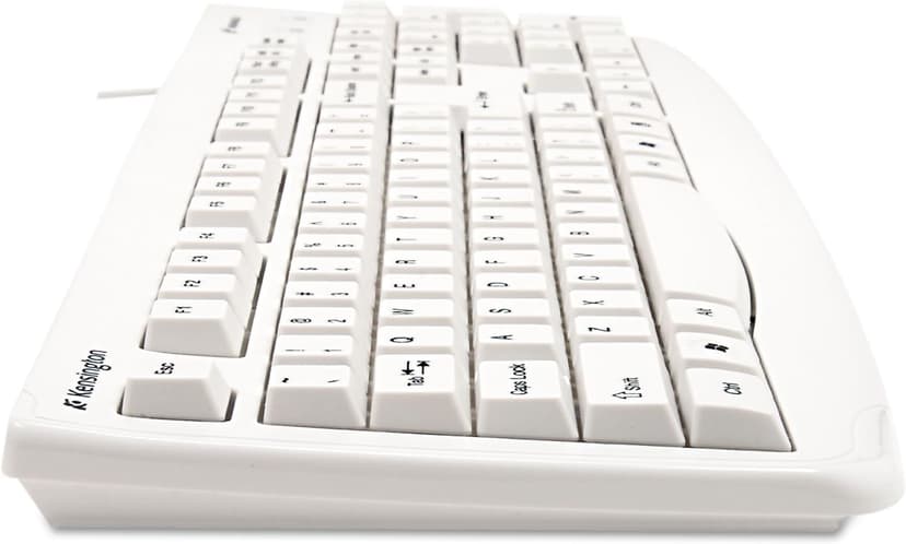 Kensington 64406 Pro Fit USB Washable Keyboard, 104 Keys, Wired, White